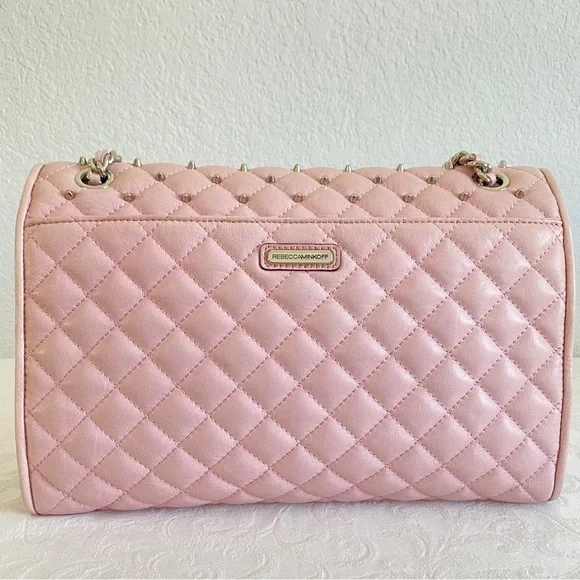 Rebecca Minkoff Pink Quilted studded Affair chain Bag - Picture 3 of 10